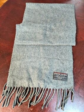 Pierre Cardin Gray Fringed Scarf